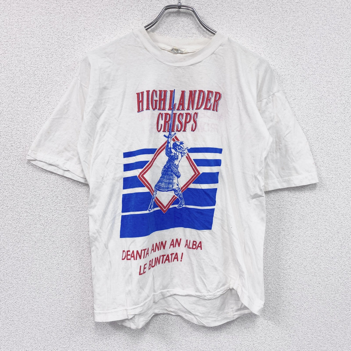 ～90s　Afhtan　半袖プリントTシャツ　ユーロヴィンテージ　白　ホワイト　Lサイズ　古着