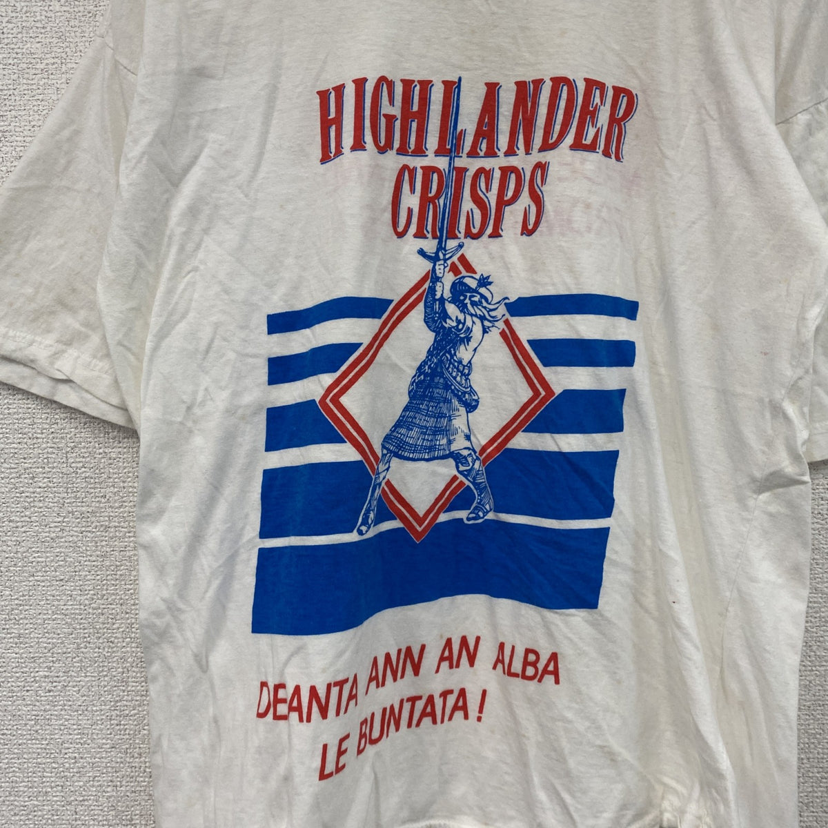 ～90s　Afhtan　半袖プリントTシャツ　ユーロヴィンテージ　白　ホワイト　Lサイズ　古着