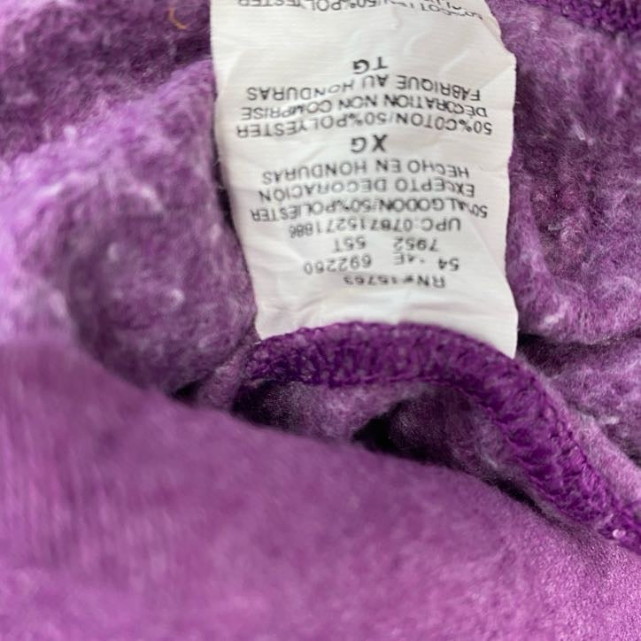 Champion　チャンピオン　スウェットパーカー/フーディー　ラグランスリーブ　前V　刺繍ロゴ　現行　紫　パープル　XLサイズ　古着