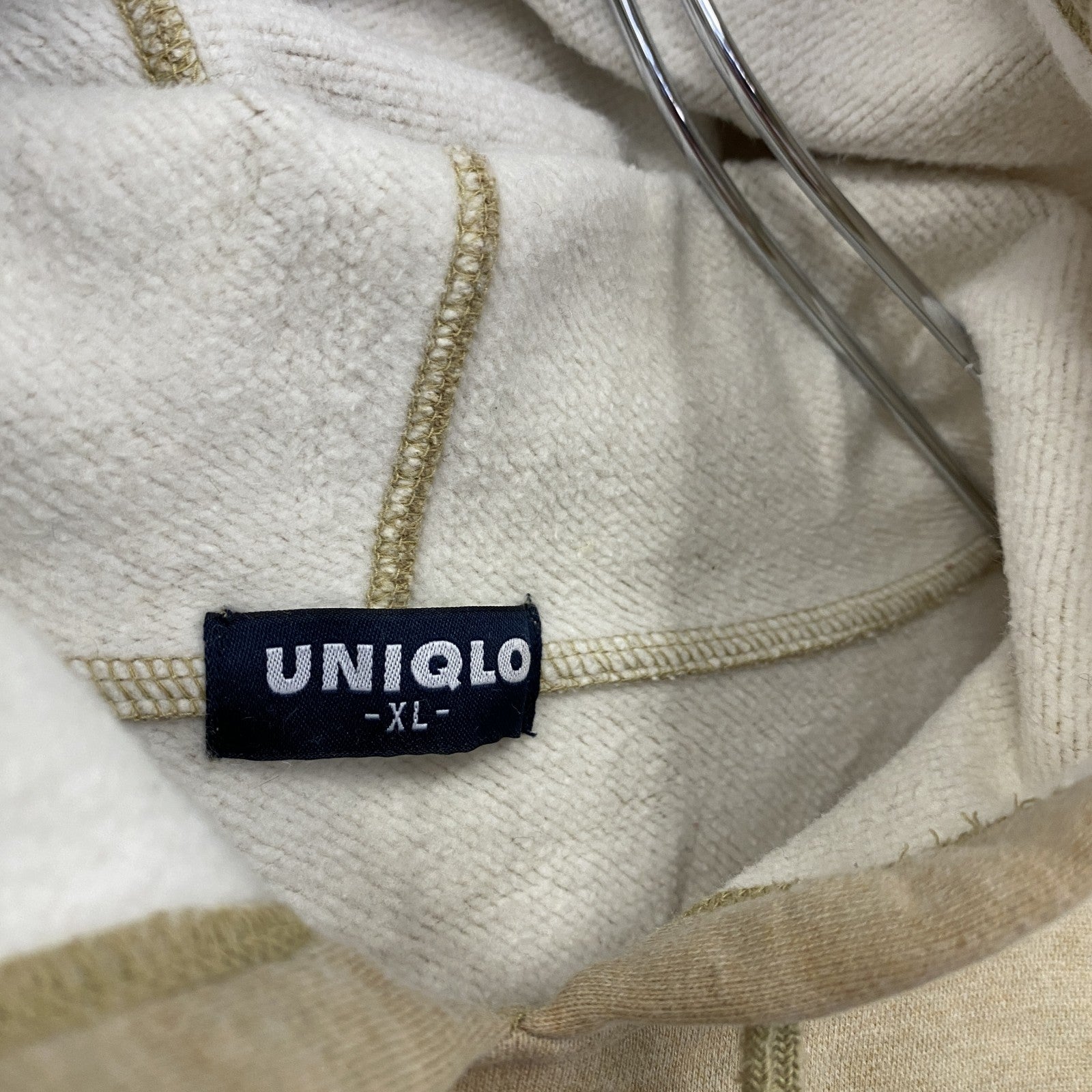 ～00s　OLD UNIQLO　オールドユニクロ　スウェットパーカー/フーディー　ヴィンテージ　ベージュ　XLサイズ　古着