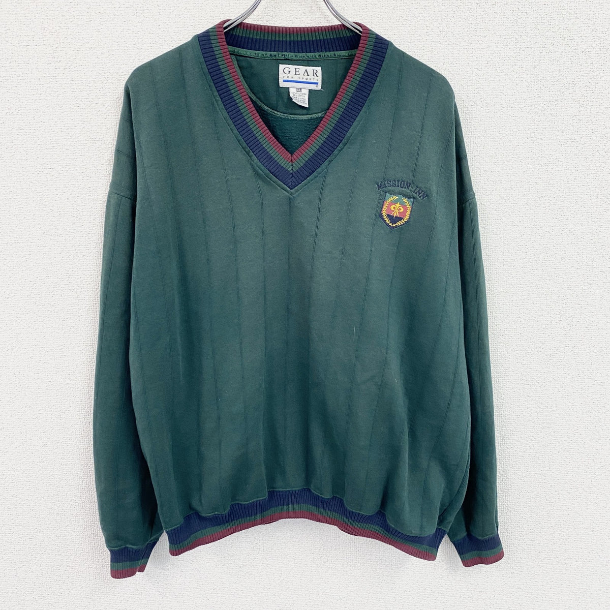 90s　GEAR　ギア　スウェット/トレーナー　ヴィンテージ　緑　グリーン　XLサイズ 　古着