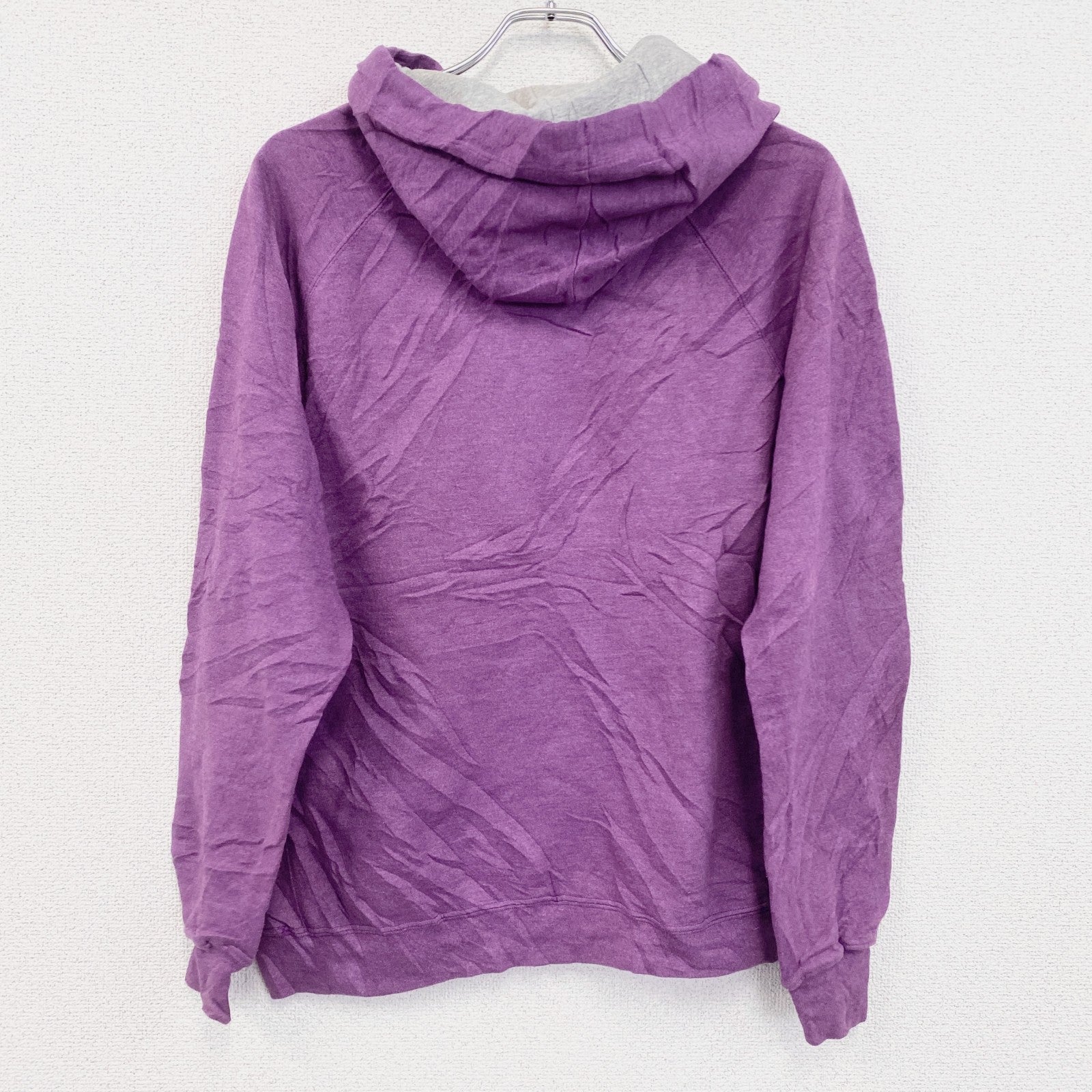 Champion　チャンピオン　スウェットパーカー/フーディー　ラグランスリーブ　前V　刺繍ロゴ　現行　紫　パープル　XLサイズ　古着
