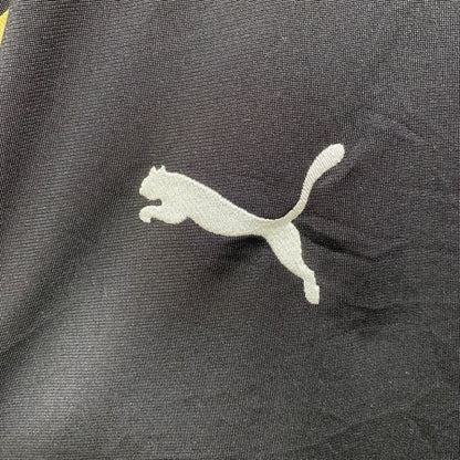 古着 used　puma　プーマ　長袖フルジップトラックジャケット　ジャージ　ワンポイント刺繍　黒　ブラック　オーバーサイズ