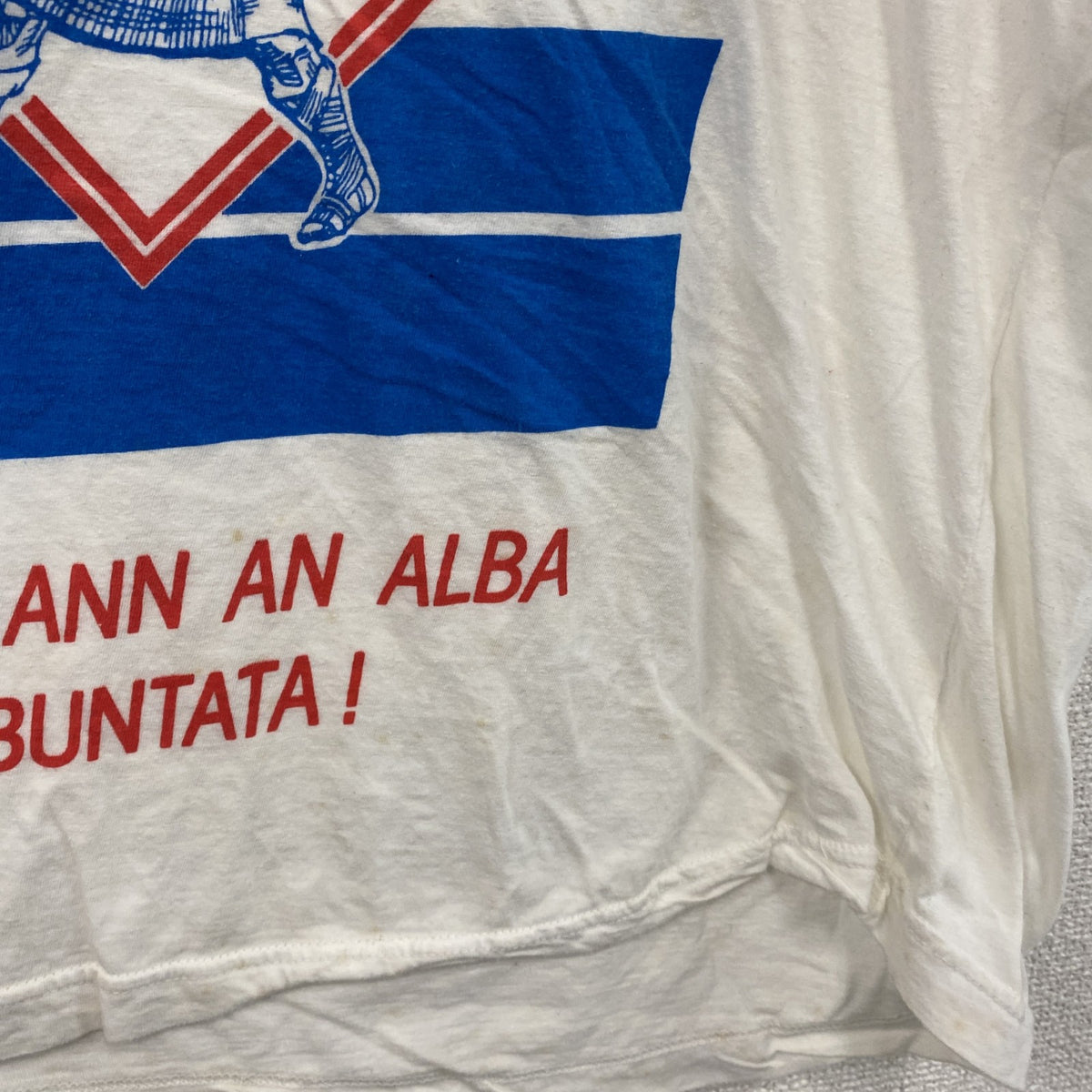 ～90s　Afhtan　半袖プリントTシャツ　ユーロヴィンテージ　白　ホワイト　Lサイズ　古着