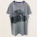 Blue Monkey　ブルーモンキー　半袖プリントTシャツ　オートバイ　バイク　グレー　灰色　レトロデザイン　Lサイズ　古着