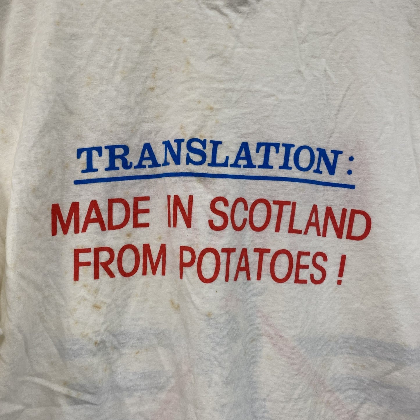 ～90s　Afhtan　半袖プリントTシャツ　ユーロヴィンテージ　白　ホワイト　Lサイズ