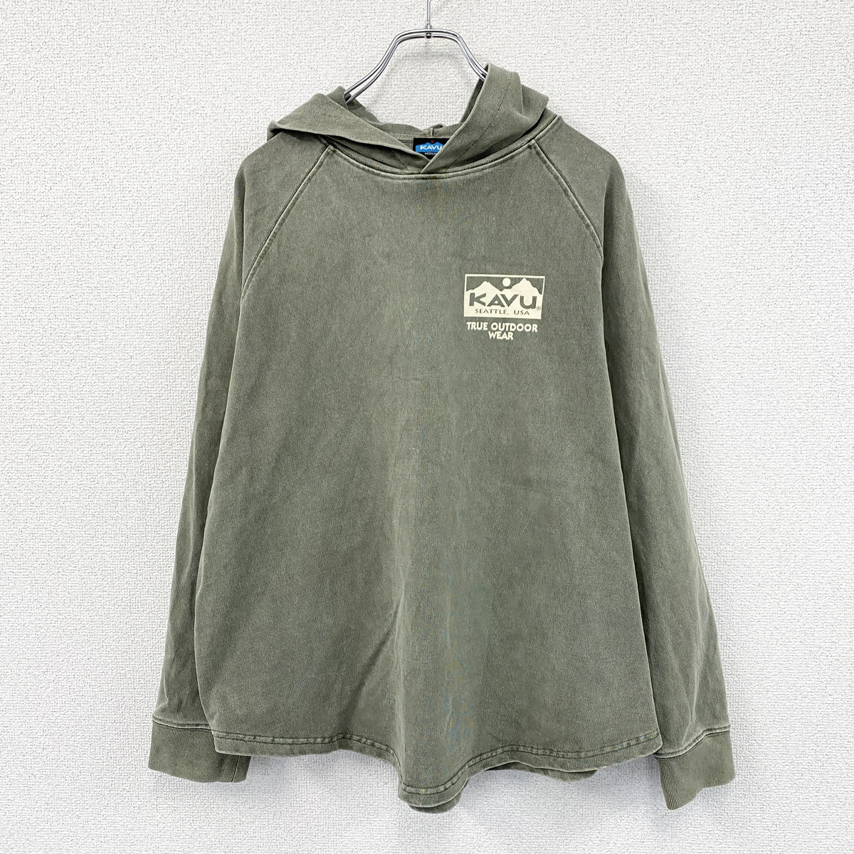 KAVU　カブー　スウェットパーカー/フーディー　カーキ　Mサイズ　古着