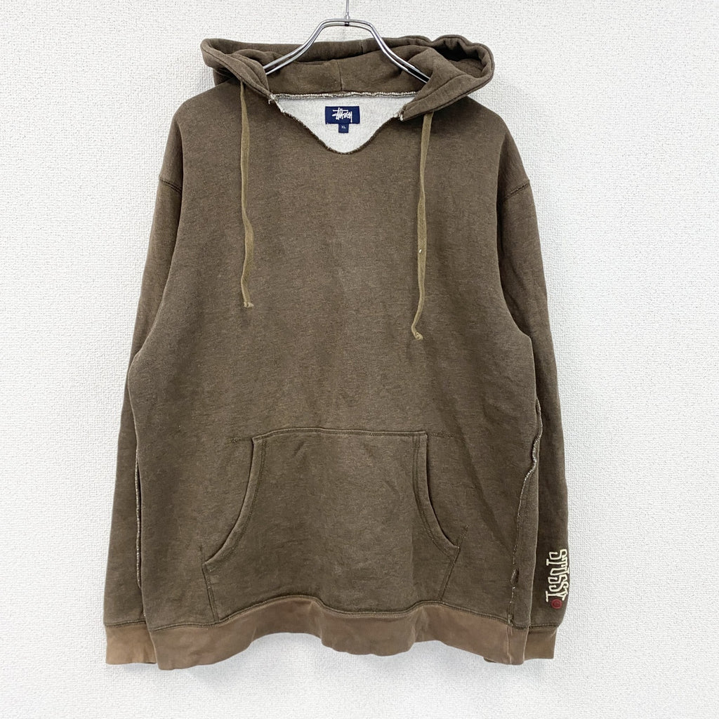 90s　Stussy　ステューシー　スウェットパーカー/フーディー　紺タグ　茶色　ブラウン　XLサイズ　　ヴィンテージ　古着