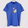 00s　asics　アシックス　半袖プリントTシャツ　ヴィンテージ　青　ブルー　Mサイズ　古着