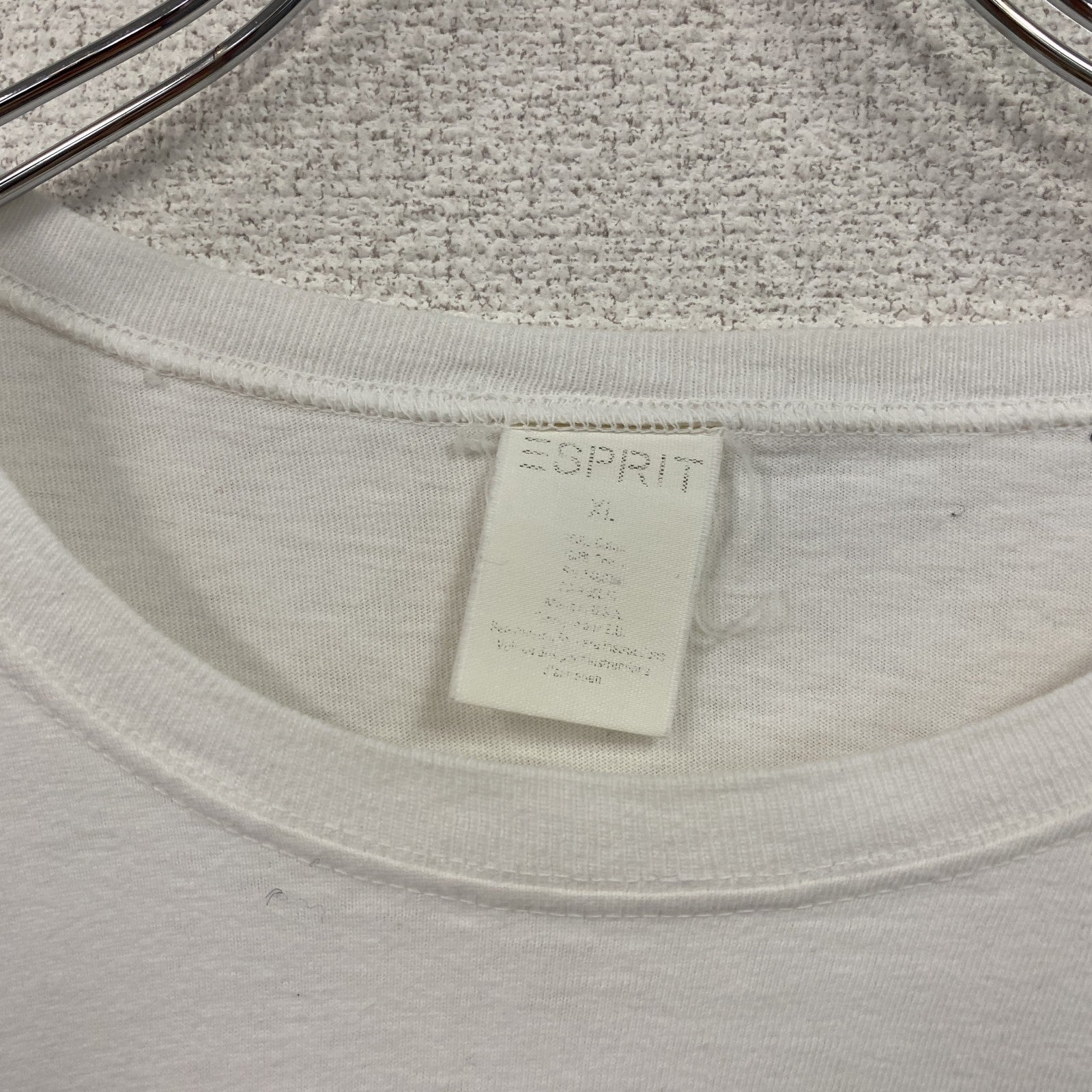 ～90s　ESPRIT　エスプリ　半袖プリントTシャツ　デカロゴ　シングルステッチ　ヴィンテージ　白　ホワイト　XLサイズ