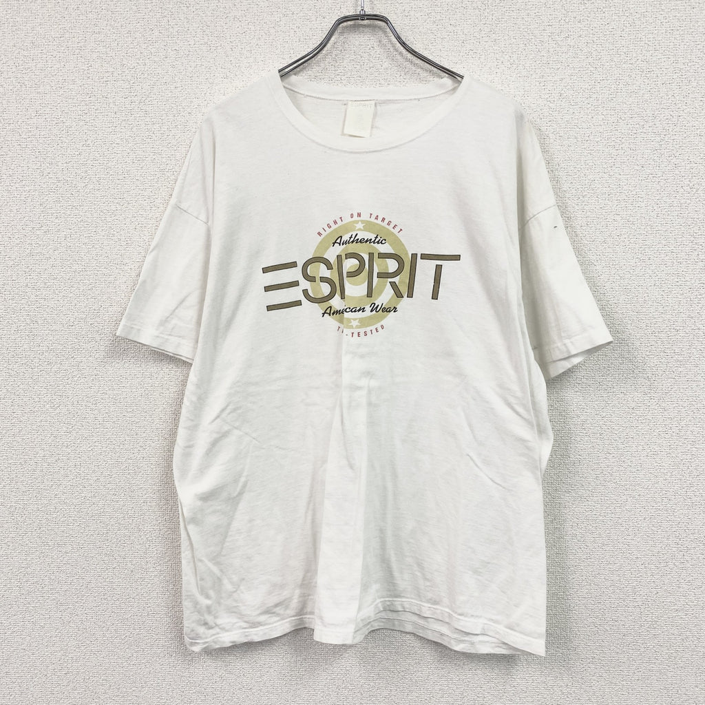 ～90s　ESPRIT　エスプリ　半袖プリントTシャツ　デカロゴ　シングルステッチ　ヴィンテージ　白　ホワイト　XLサイズ