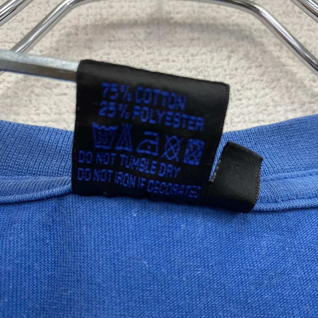 00s　asics　アシックス　半袖プリントTシャツ　ヴィンテージ　青　ブルー　Mサイズ　古着
