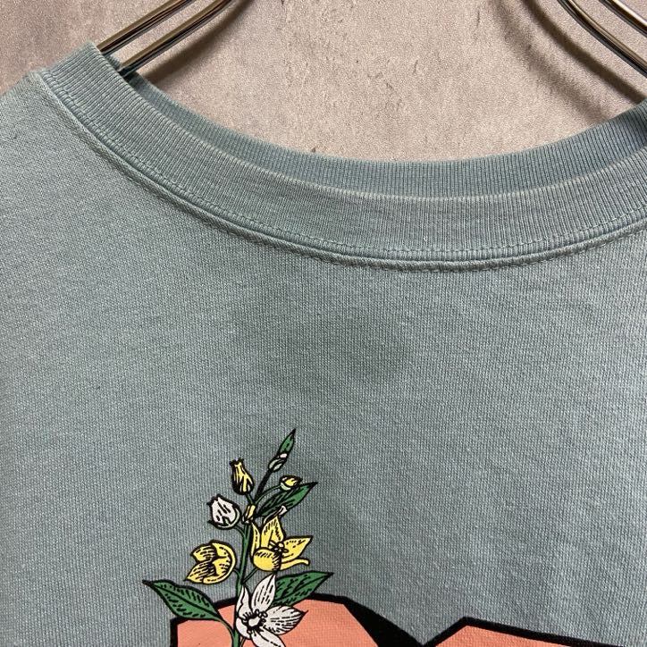 MUSIC TELEVISION　長袖プリントスウェット　トレーナー　水色　クルーネック　秋冬服　Sサイズ　古着