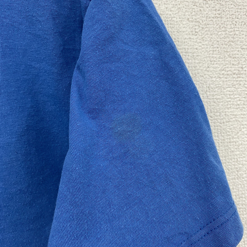 00s　asics　アシックス　半袖プリントTシャツ　ヴィンテージ　青　ブルー　Mサイズ　古着