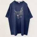 USA製　半袖プリントTシャツ　TEXAS　テキサス　鷹　eagle　ネイビー　紺　ヴィンテージ　XLサイズ　古着
