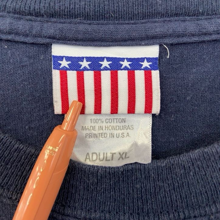 USA製　半袖プリントTシャツ　TEXAS　テキサス　鷹　eagle　ネイビー　紺　ヴィンテージ　XLサイズ　古着