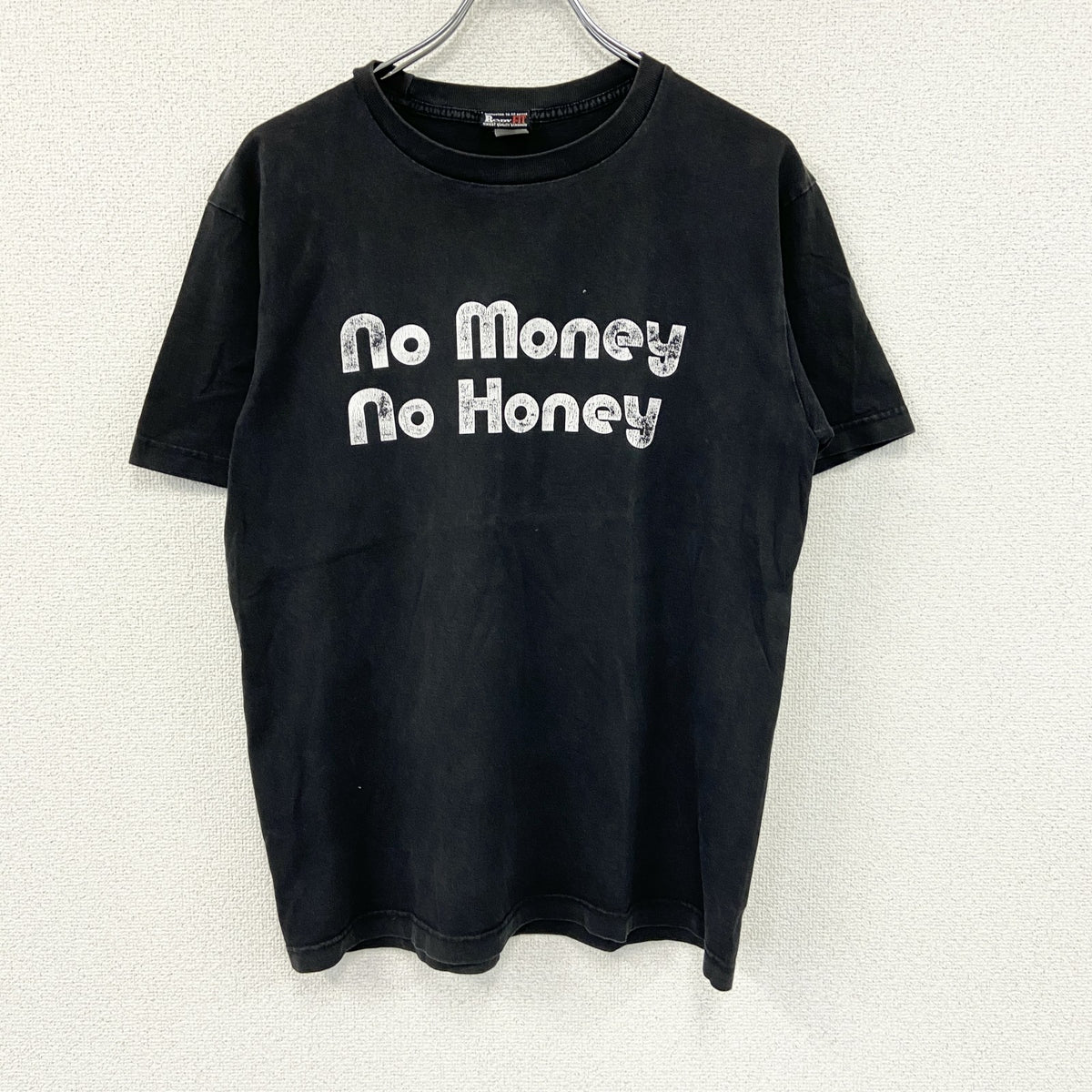 BODY FIT　半袖プリントTシャツ　黒　ブラック　Lサイズ カットソー メンズ コットン 古着