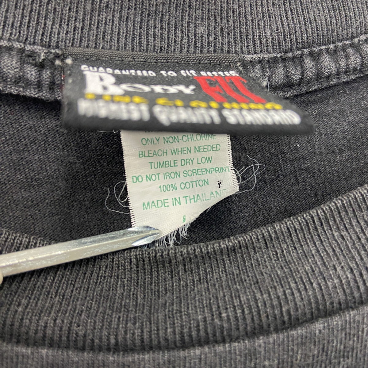 BODY FIT　半袖プリントTシャツ　黒　ブラック　Lサイズ カットソー メンズ コットン 古着