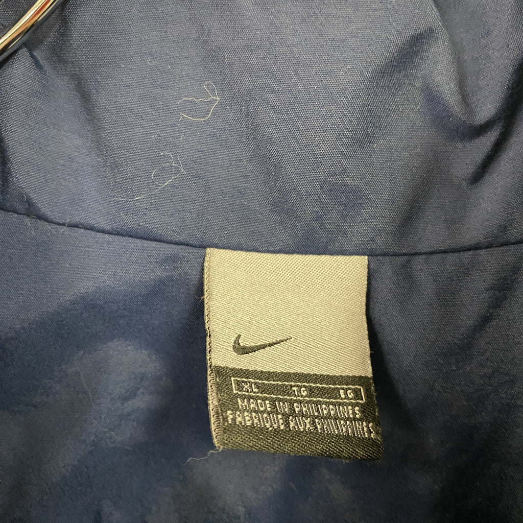 00s　NIKE　ナイキ　フルジップナイロンジャケット　スウッシュ　ヴィンテージ　紺　ネイビー　XLサイズ　古着