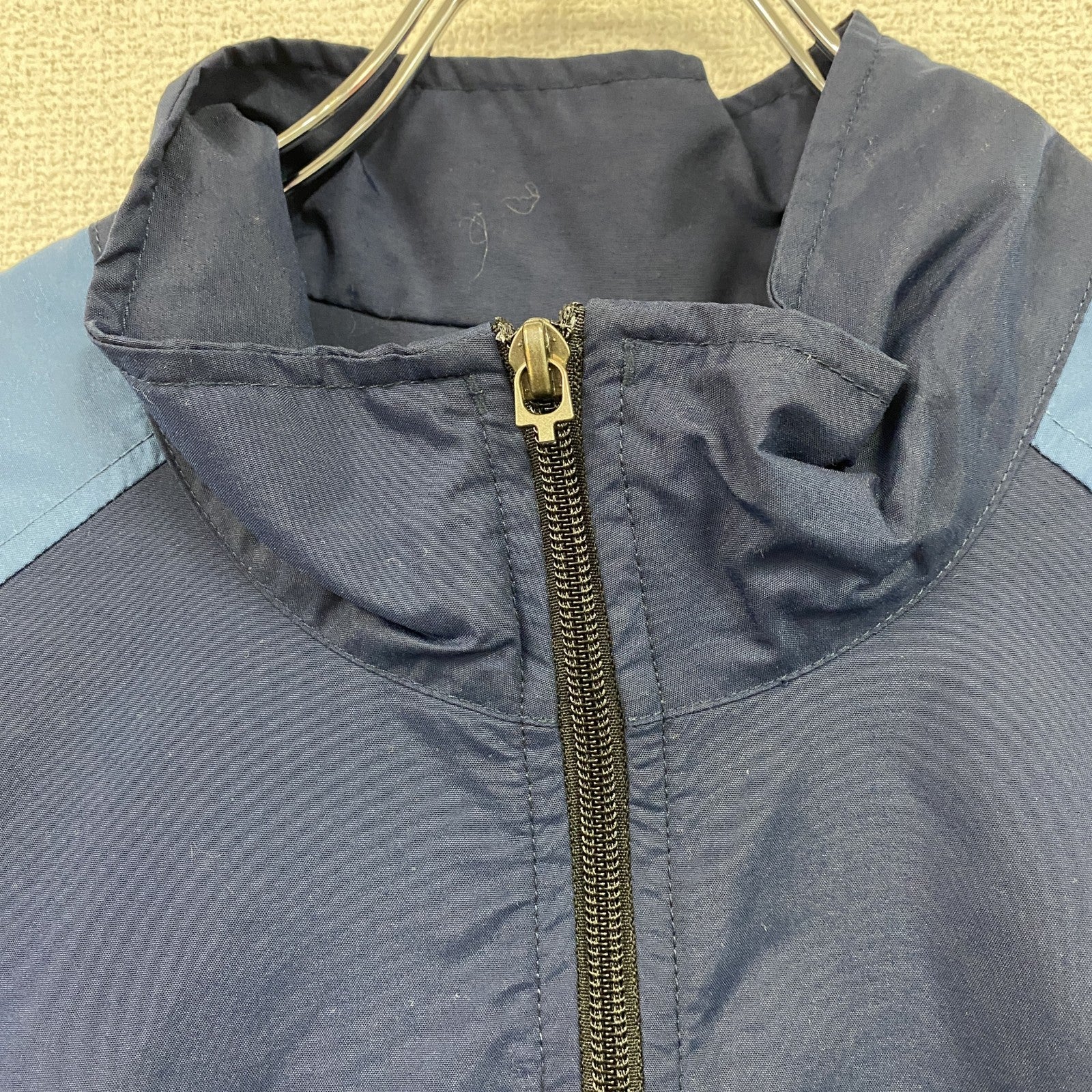 00s　NIKE　ナイキ　フルジップナイロンジャケット　スウッシュ　ヴィンテージ　紺　ネイビー　XLサイズ　古着