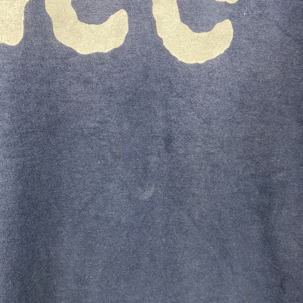 90s～　LEE　リー　半袖プリントTシャツ　フェード　デカロゴ　ヴィンテージ　紺　ネイビー　Lサイズ カットソー メンズ コットン 古着
