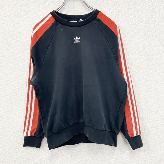 adidas　アディダス　スウェット/トレーナー　スリーストライプス　バイカラー　赤　黒　Sサイズ