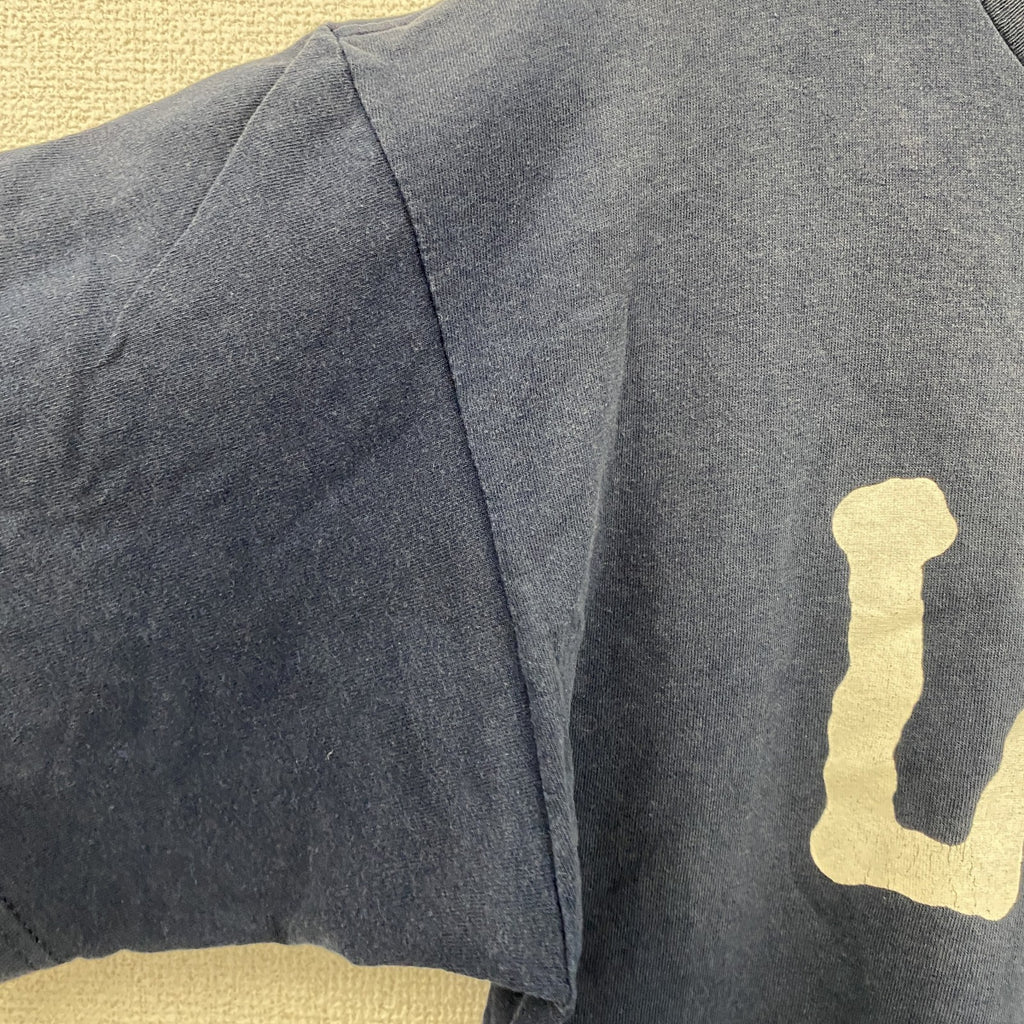 90s～　LEE　リー　半袖プリントTシャツ　フェード　デカロゴ　ヴィンテージ　紺　ネイビー　Lサイズ カットソー メンズ コットン 古着