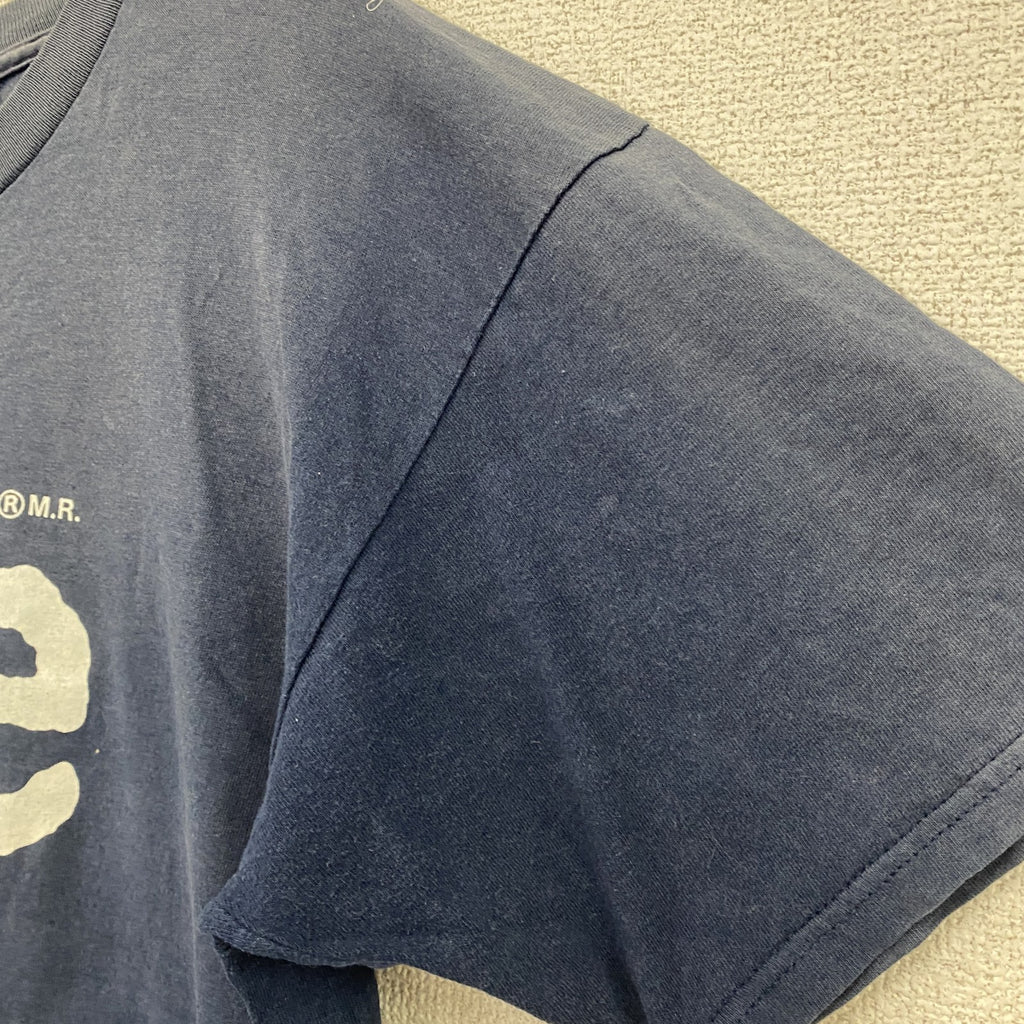 90s～　LEE　リー　半袖プリントTシャツ　フェード　デカロゴ　ヴィンテージ　紺　ネイビー　Lサイズ カットソー メンズ コットン 古着