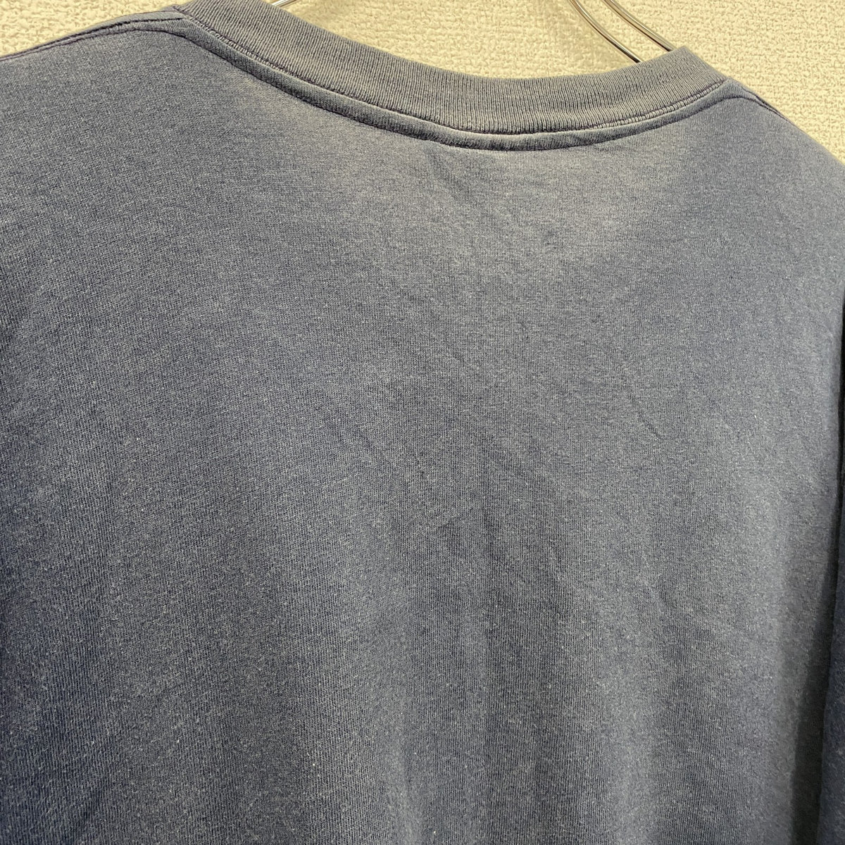 90s～　LEE　リー　半袖プリントTシャツ　フェード　デカロゴ　ヴィンテージ　紺　ネイビー　Lサイズ カットソー メンズ コットン 古着