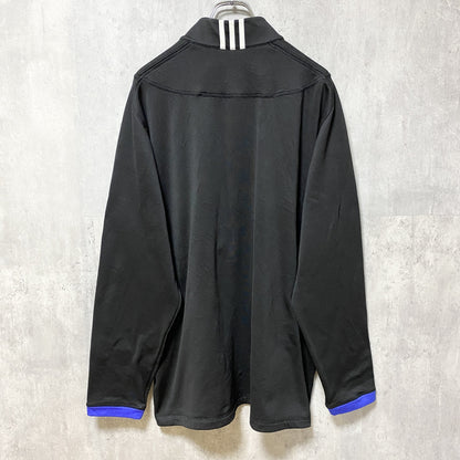 古着 used　adidas　長袖ハーフジップトラックジャケット　ジャージ　St.Vincent　黒　ブラック　オーバーサイズ