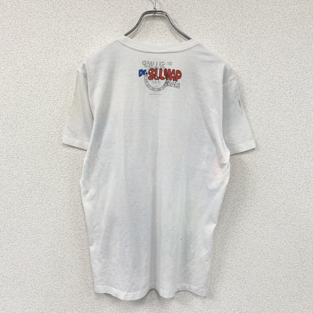 Dr.SLUMP ARALE　ドクタースランプアラレちゃん　半袖プリントTシャツ　マルチカラー　白　ホワイト　Mサイズ　古着