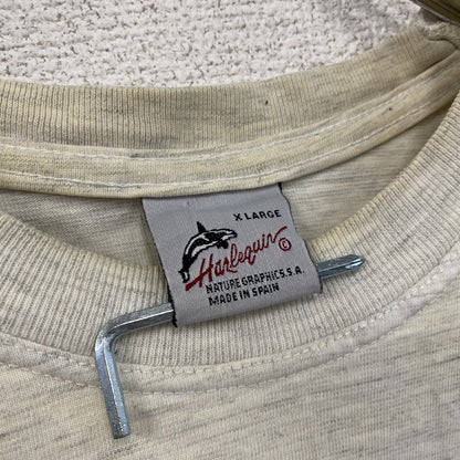 90s　Harlequin　半袖アニマルプリントTシャツ　ヴィンテージ　白　ホワイト　XLサイズ