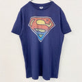 SUPERMAN　スーパーマン　マーベル　半袖プリントムービーTシャツ　DCコミックス　映画　ネイビー　紺　Lサイズ　古着