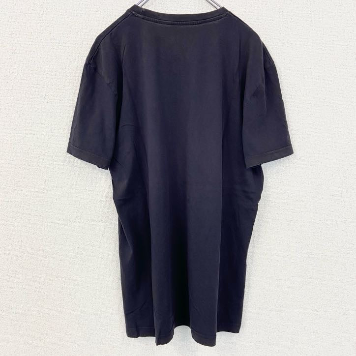 TOM TAILOR　トムテイラー　半袖デザインプリントTシャツ　クルーネック　黒　ブラック　XLサイズ　古着