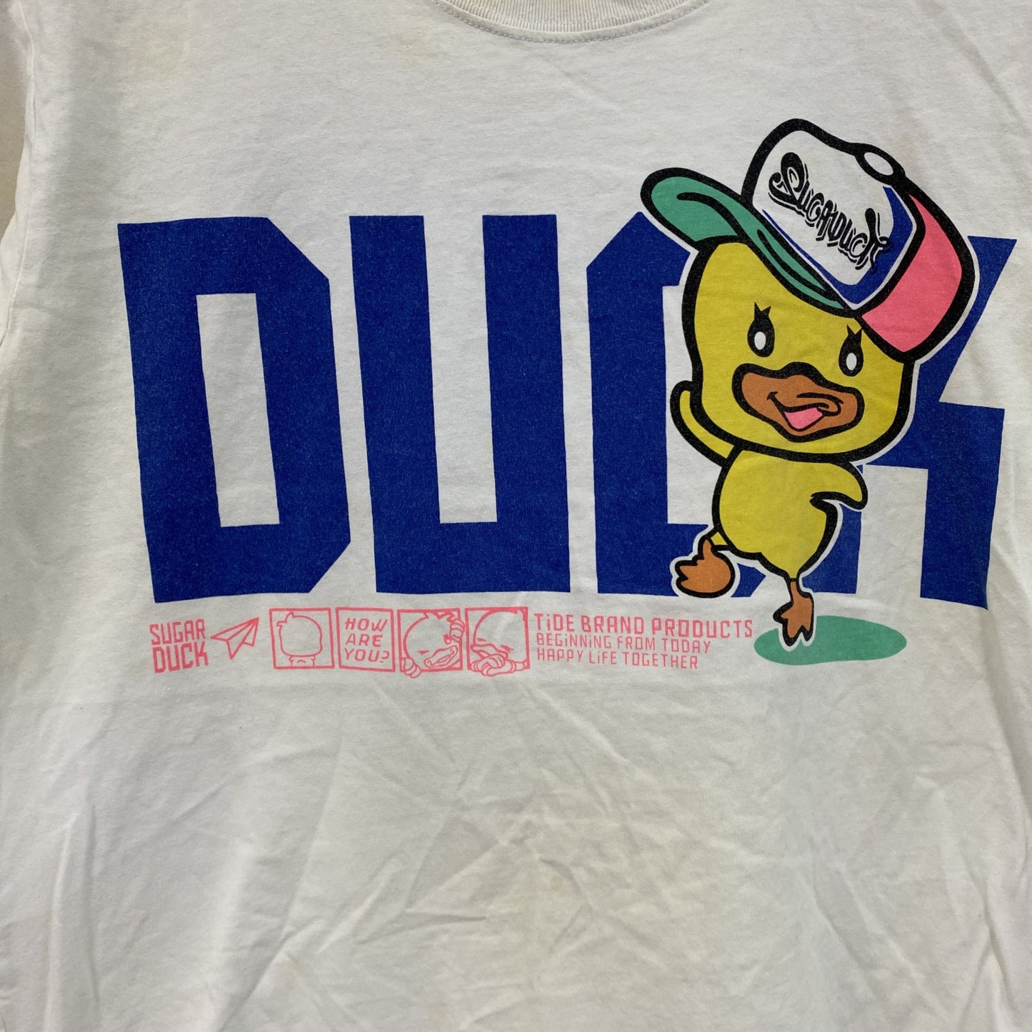 Sugar Duck　半袖プリントTシャツ　白　ホワイト　2XLサイズ