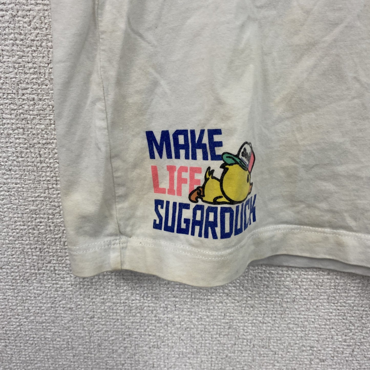 Sugar Duck　半袖プリントTシャツ　白　ホワイト　2XLサイズ