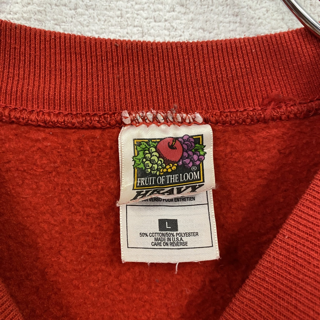 90s　FRUIT OF THE LOOM　NBA　シカゴブルズ　スウェット/トレーナー　赤　レッド　Lサイズ　　ヴィンテージ　古着