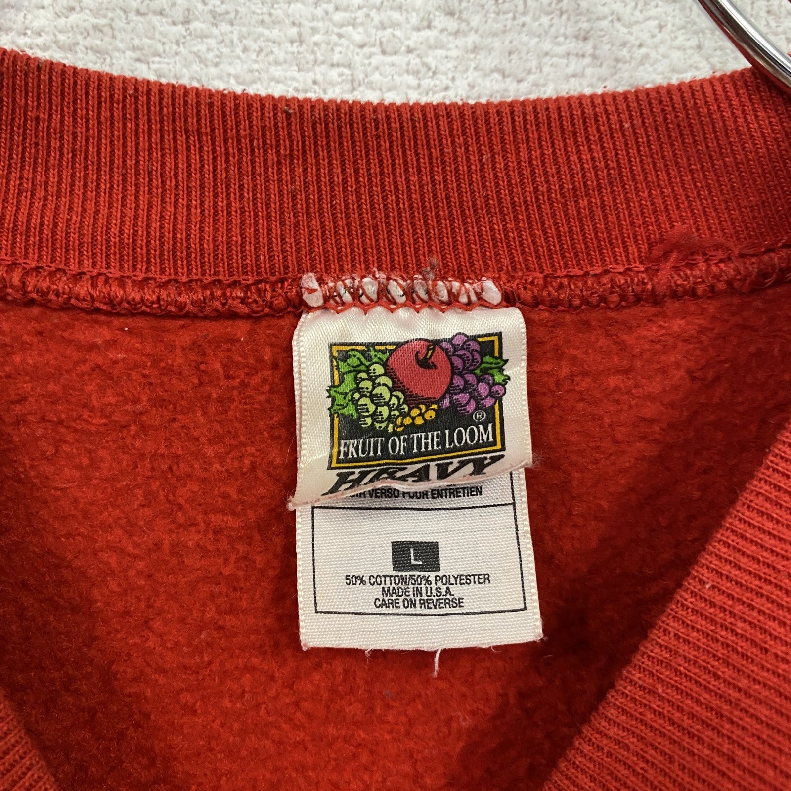 90s　FRUIT OF THE LOOM　NBA　シカゴブルズ　スウェット/トレーナー　赤　レッド　Lサイズ　　ヴィンテージ　古着