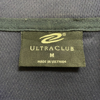 古着 used　ULTRACLUB　長袖フルジップトラックジャケット　ジャージ　ワンポイントロゴ刺繍　ネイビー　Mサイズ