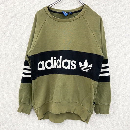 adidas　アディダス　スウェット/トレーナー　バイカラー　カーキ　黒　Sサイズ