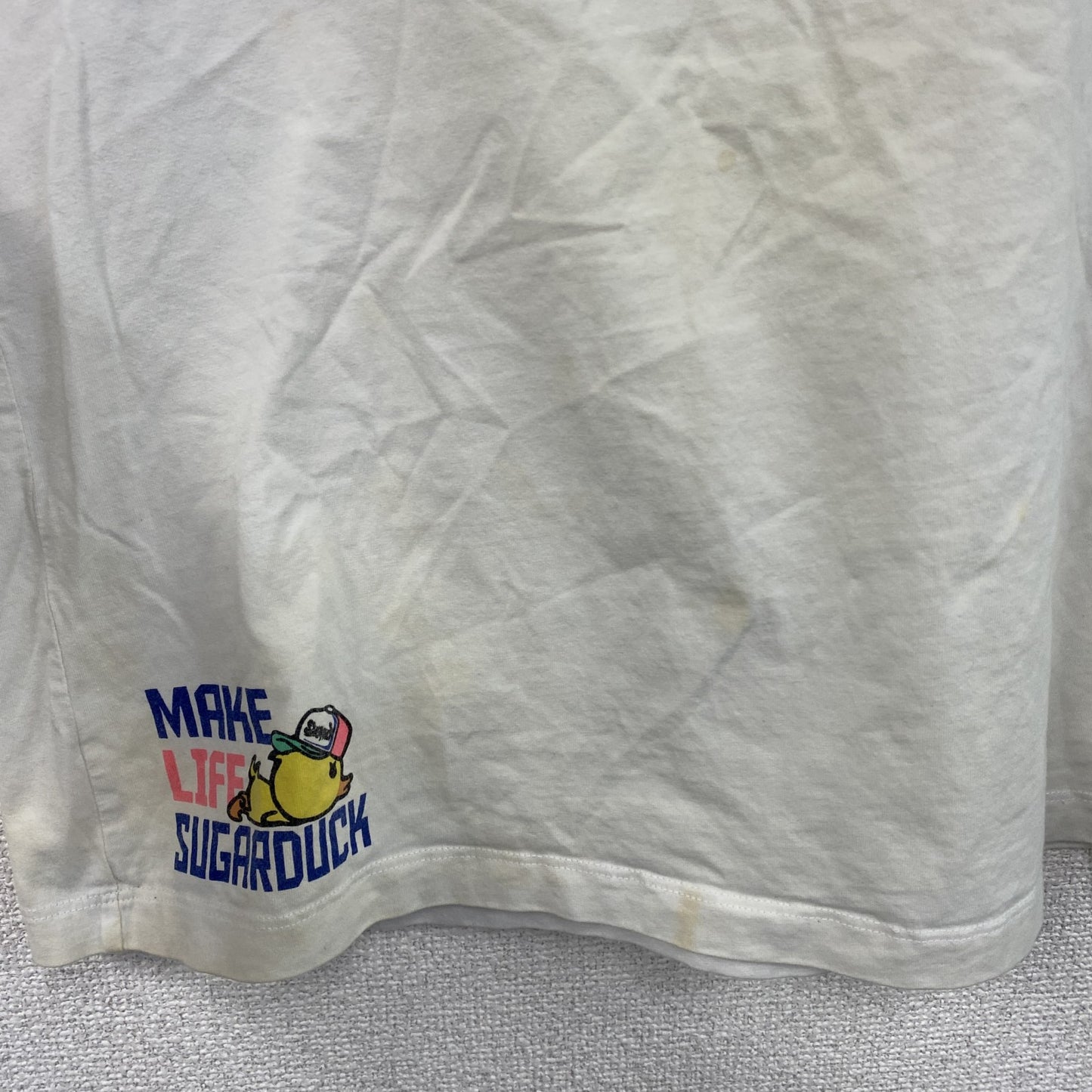 Sugar Duck　半袖プリントTシャツ　白　ホワイト　2XLサイズ