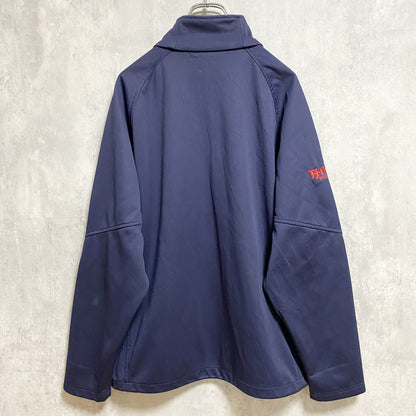 古着 used　ULTRACLUB　長袖フルジップトラックジャケット　ジャージ　ワンポイントロゴ刺繍　ネイビー　Mサイズ