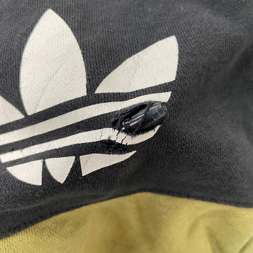 adidas　アディダス　スウェット/トレーナー　バイカラー　カーキ　黒　ブラック　Sサイズ　古着