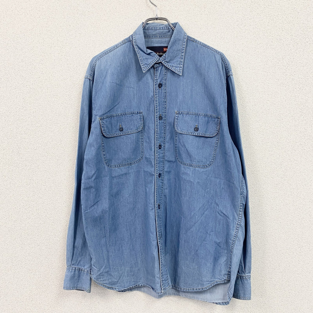 DIESEL　ディーゼル　長袖デニムシャツ　2つポケット　インディゴ　Lサイズ　古着