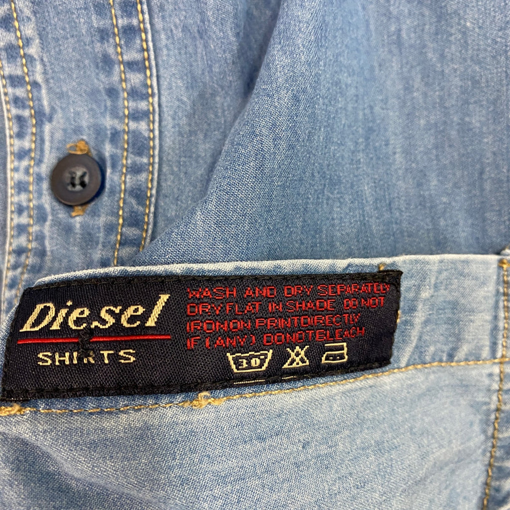 DIESEL　ディーゼル　長袖デニムシャツ　2つポケット　インディゴ　Lサイズ　古着