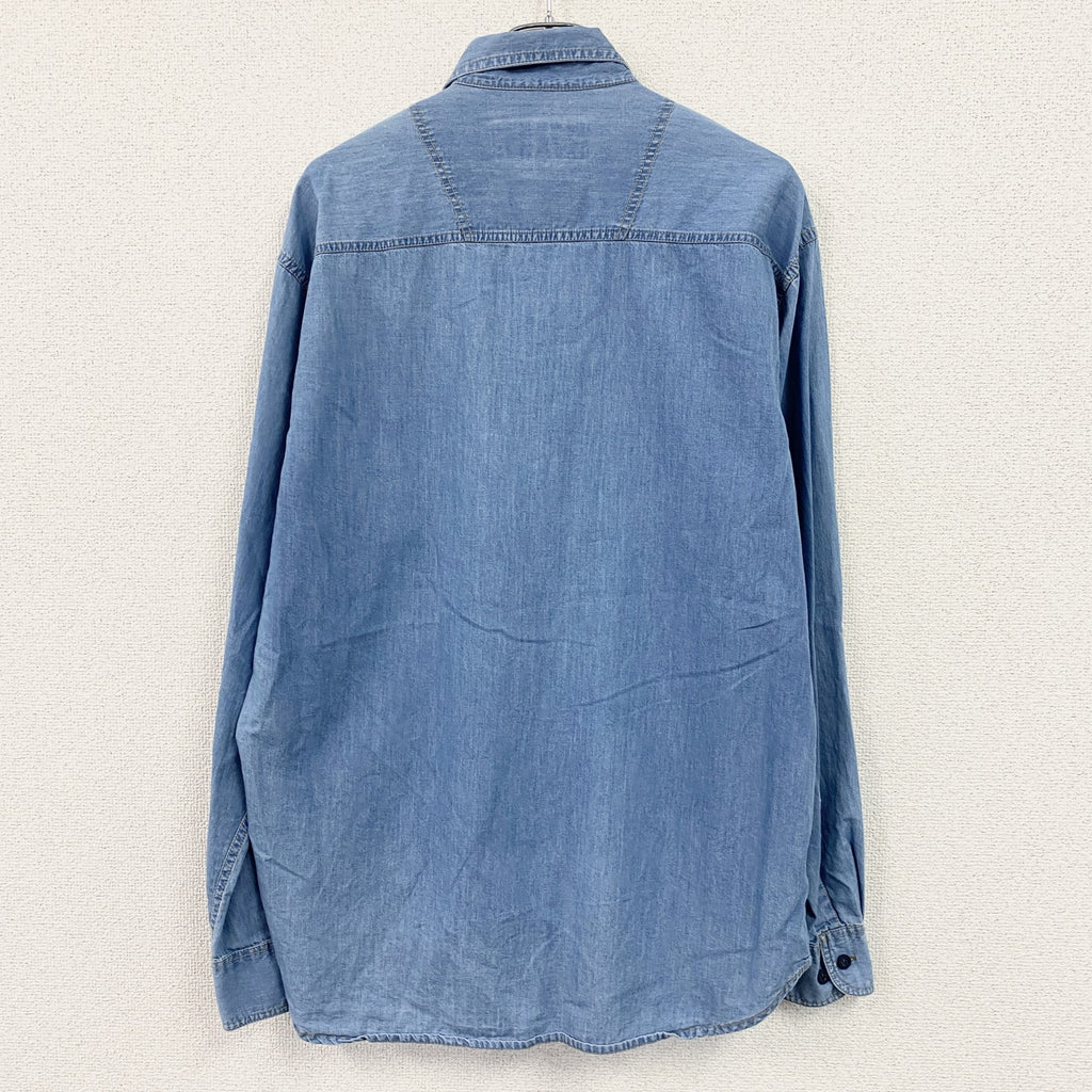 DIESEL　ディーゼル　長袖デニムシャツ　2つポケット　インディゴ　Lサイズ　古着