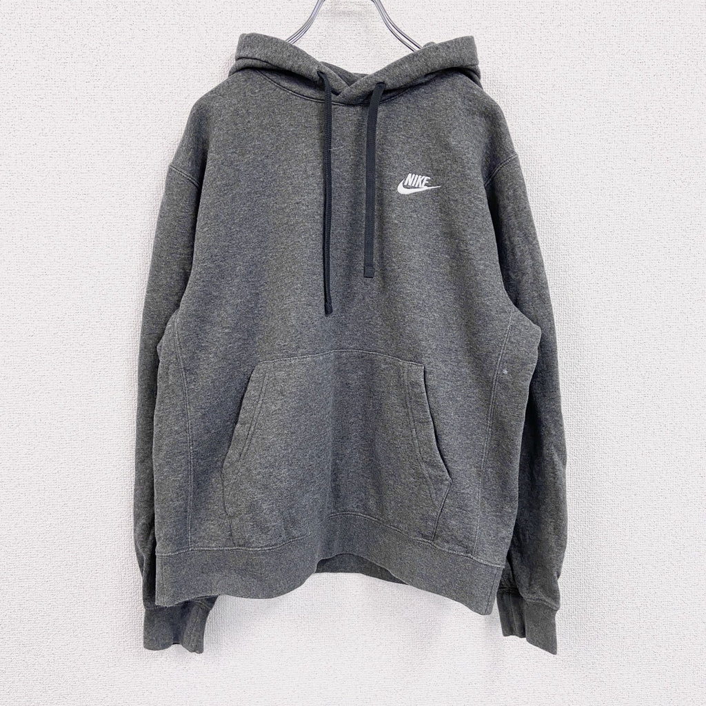 NIKE　ナイキ　スウェットパーカー/フーディー　スウッシュ　灰色　グレー　Mサイズ　古着