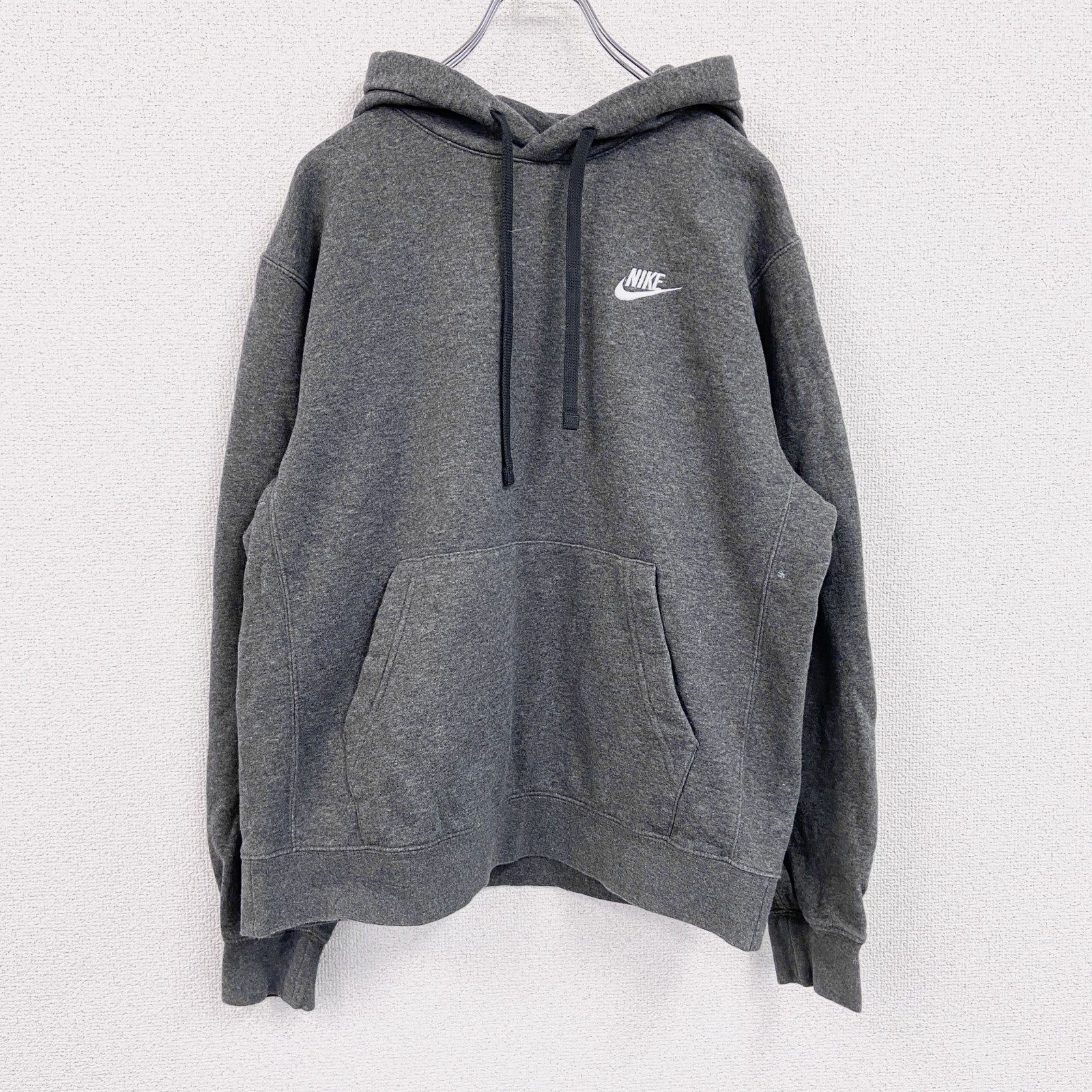 NIKE　ナイキ　スウェットパーカー/フーディー　スウッシュ　灰色　グレー　Mサイズ　古着
