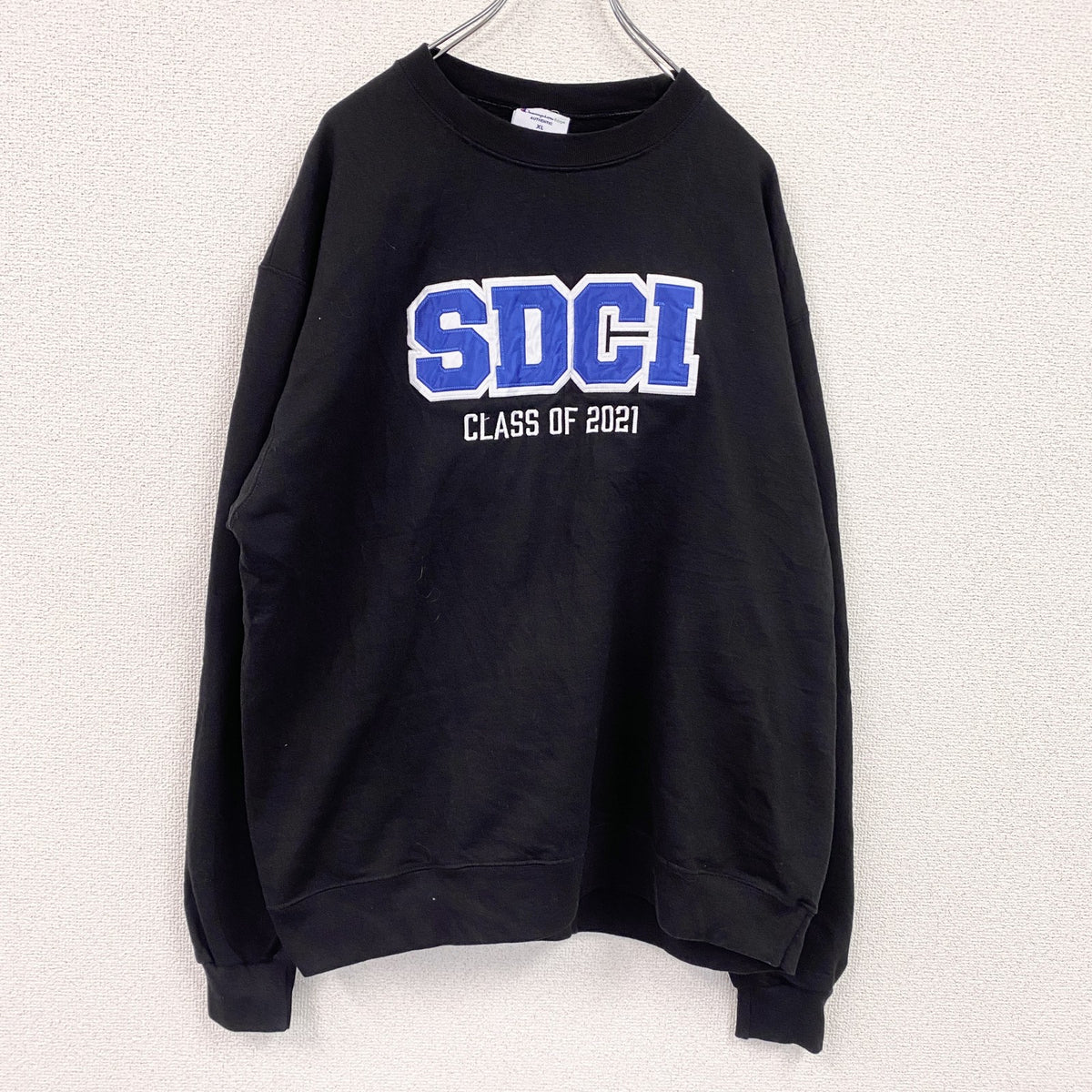 Champion　チャンピオン　スウェット/トレーナー　刺繍ロゴ　クルーネック　現行　黒　ブラック　XLサイズ　古着