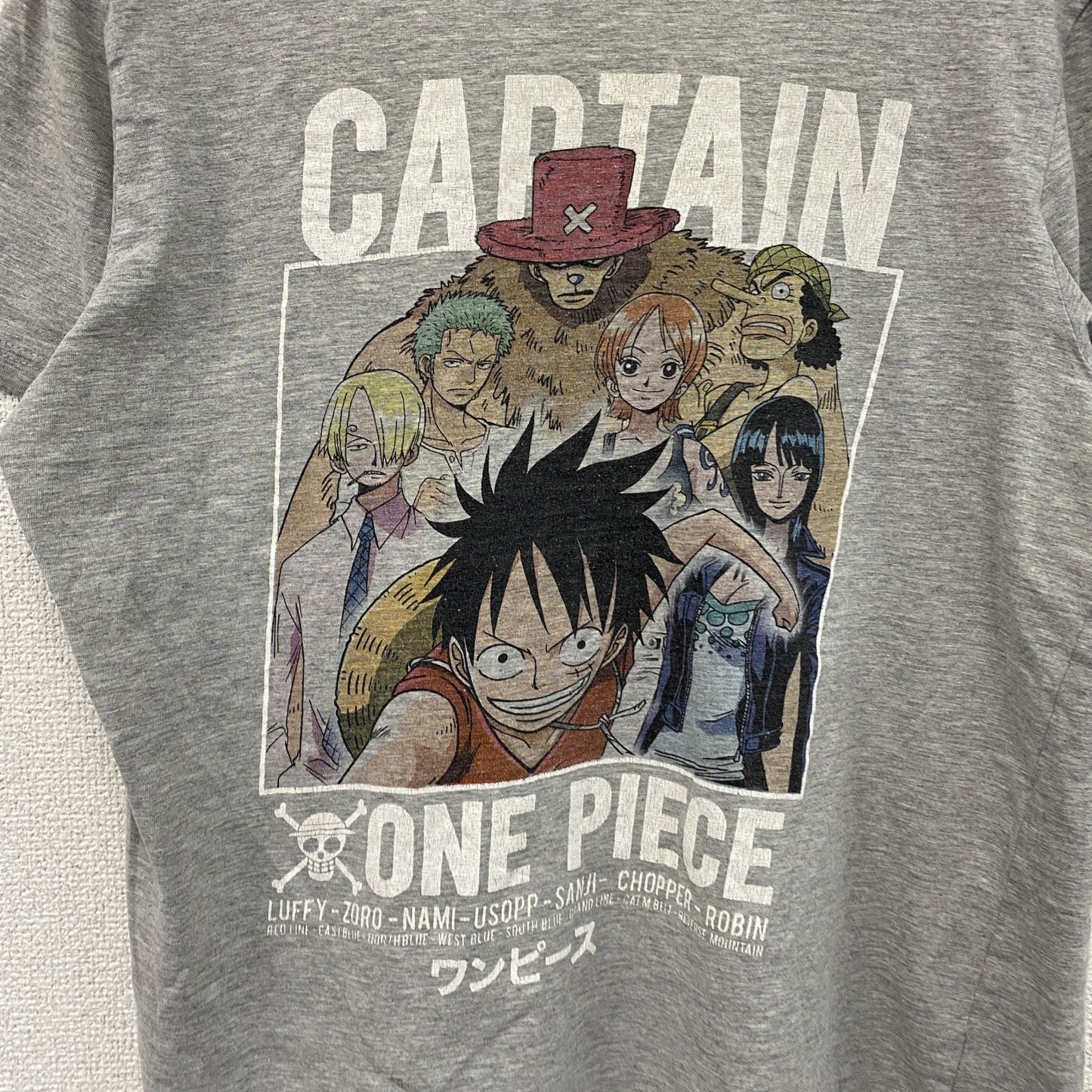 ONE PIECE　ワンピース　半袖プリントTシャツ　灰色　グレー　Lサイズ